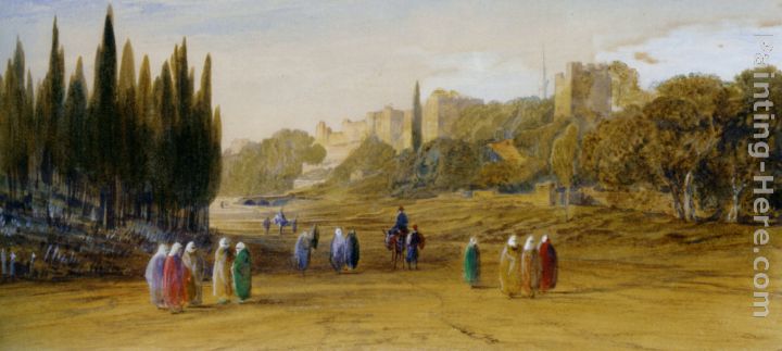 Walls of Constantinople painting - Edward Lear Walls of Constantinople art painting